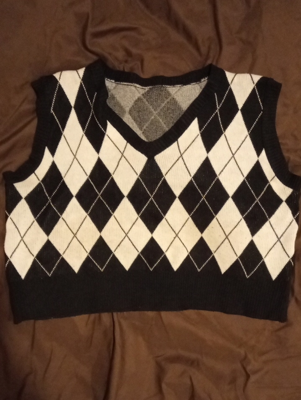Dark Academia/Preppy Aesthetic Black And White Sweater Vest